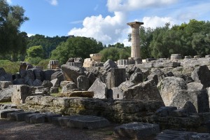 Temple of Zeus. One of the 12 meters high columns has been re-errected.