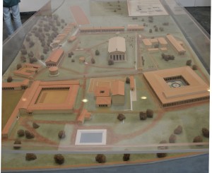 Model of the Olympic sanctuary with the Stadium in the background