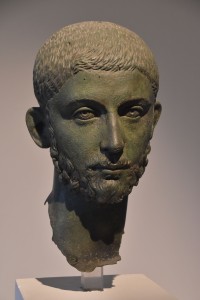 The bronce head of a Roman (Museum of Dion)