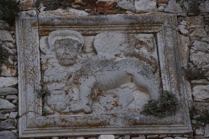 The Venitian Lion at the entrance to the fortress of Palamidi high above Nafplio